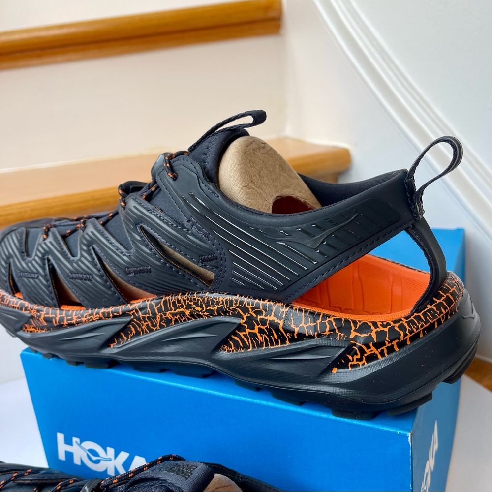 NWT Hoka Hopara Hiking Sandal Wet / Dry exploring shoe - blue graphite / orange - Picture 10 of 12